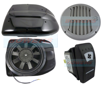 ZMIVENTKIT7 Black Low Profile Motorised Turbo Roof Vent/Extractor Fan